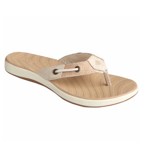 NEW Paul Sperry Women’s Tan Seabrook Leather Thong Sandals, Size 8 — New In Box - Picture 11 of 16
